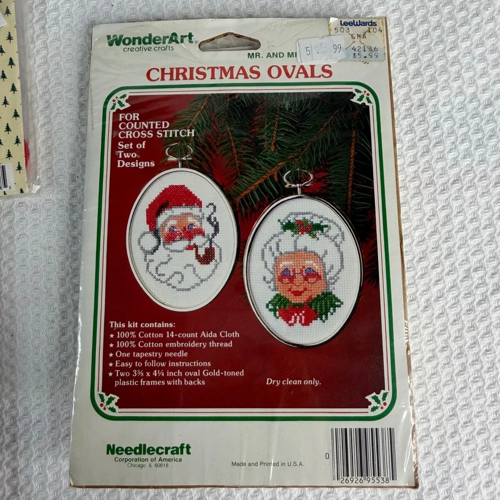 VTG Christmas Cross Stitch Kits Bundle of 3 WonderArt Santa Traditions Holiday